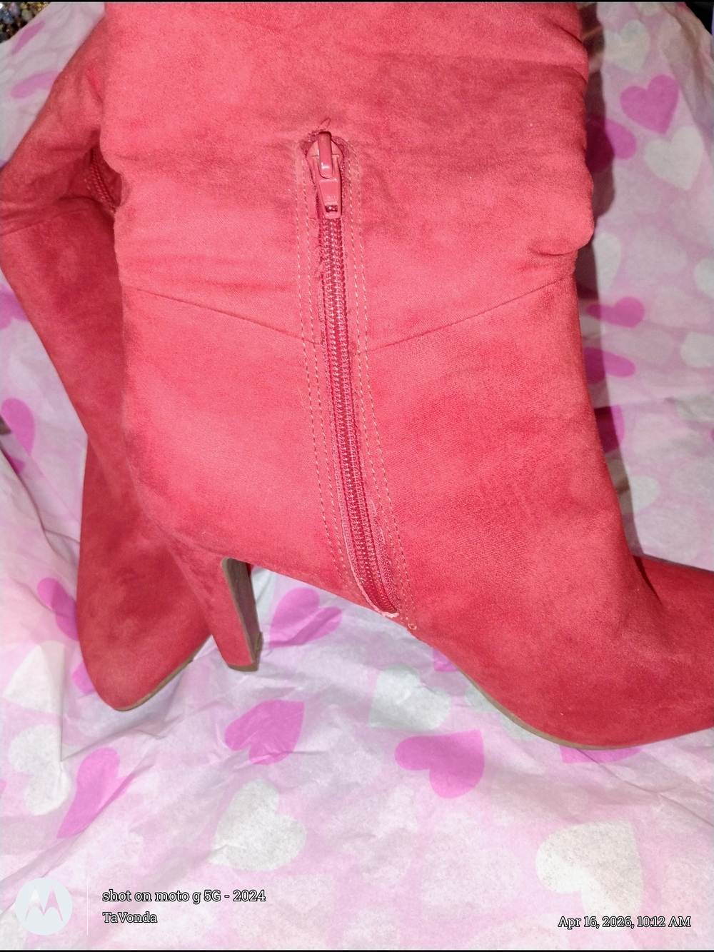 💋🔥Red Suede Zip Ankle Booties Size 10💋🔥